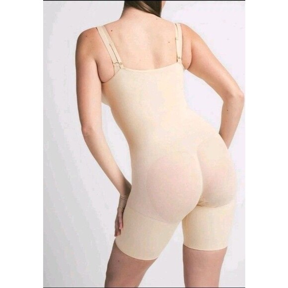 SKIMS Butt Enhancing Shapewear Open Bust Mid Thigh Bodysuit Sz 3X Clay New Open - Picture 5 of 9
